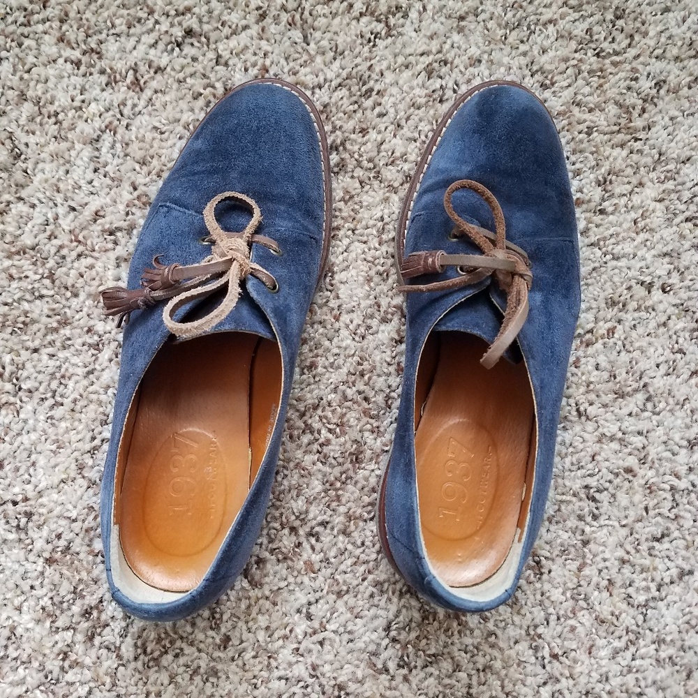 Madewell Blue Suede Oxford Shoes 6 Tassel